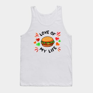 My Valentine Is A Burger Tank Top